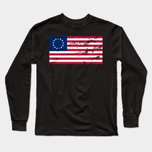 Betsy Ross Flag U.S.A. United States Of America Classic Flag Long Sleeve T-Shirt